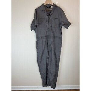 WALLS JUMPSUIT GRAY COVERALLS Men’s XL ZIP FRONT SHORT SLEEVE Cargo USA Overalls